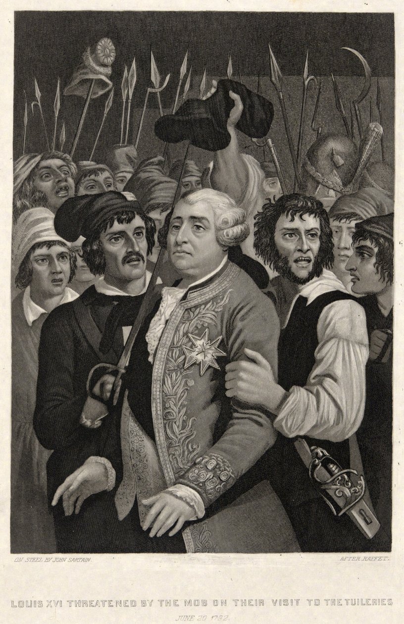 Ludvig XVI, jota väkijoukko uhkasi vierailullaan Tuileries
