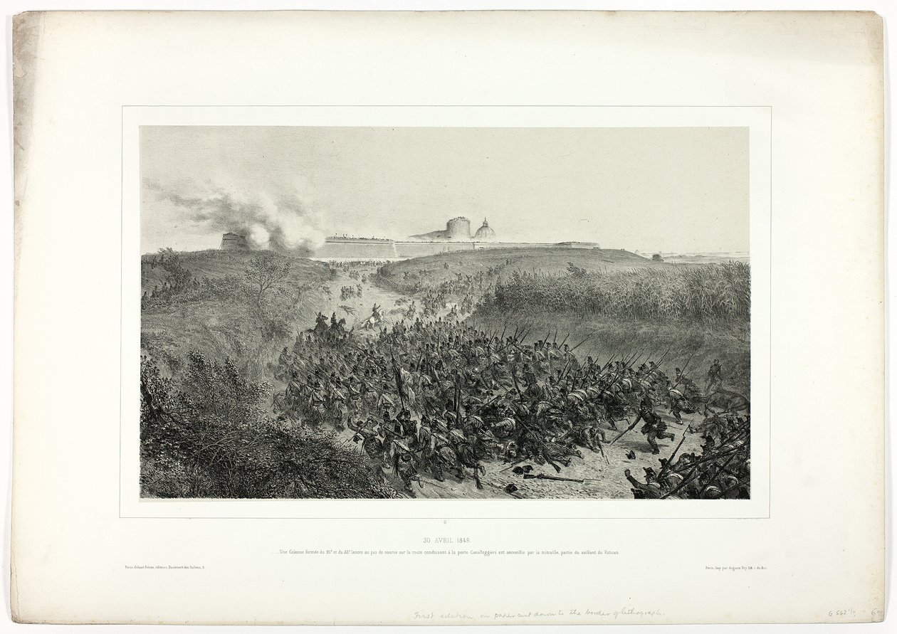 30. huhtikuuta 1849, teoksesta Memories of Italy: Expedition to Rome tekijältä Denis Auguste Marie Raffet