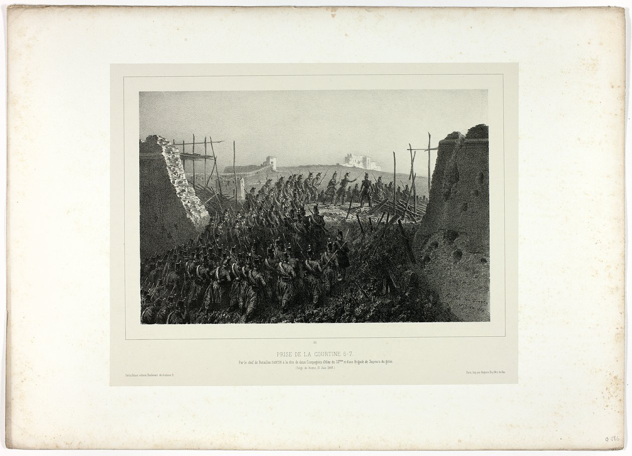 Courtinen vangitseminen 6-7, Souvenirs of Italy: Rome Expedition tekijältä Denis Auguste Marie Raffet