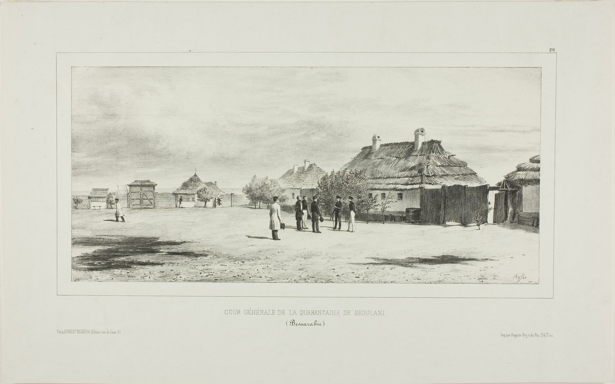 Karanteenikenraalin piha, Skoulani, Bessarabia tekijältä Denis Auguste Marie Raffet