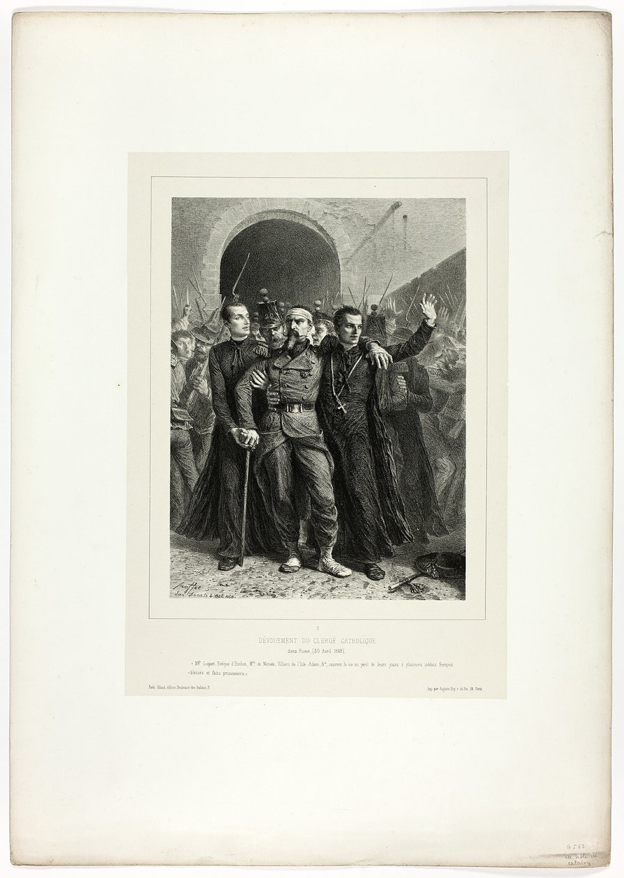 Katolisen papiston hartaus Roomassa, 30. huhtikuuta 1849, Souvenirs d’Italie: Expédition de Rome tekijältä Denis Auguste Marie Raffet