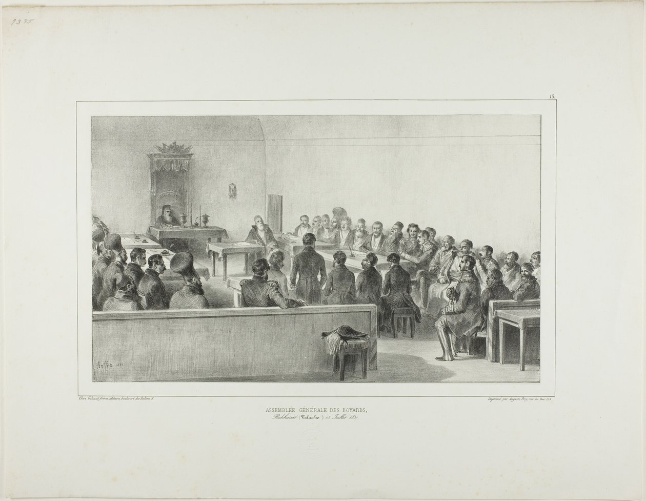 Bojardien yleiskokous, Bukarest, Valakia, 15. heinäkuuta 1837. tekijältä Denis-Auguste-Marie Raffet
