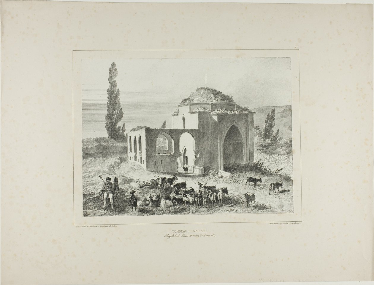 Marian hauta, Bachtcheh-Seraï, Krim, 21. elokuuta 1837. tekijältä Denis Auguste Marie Raffet