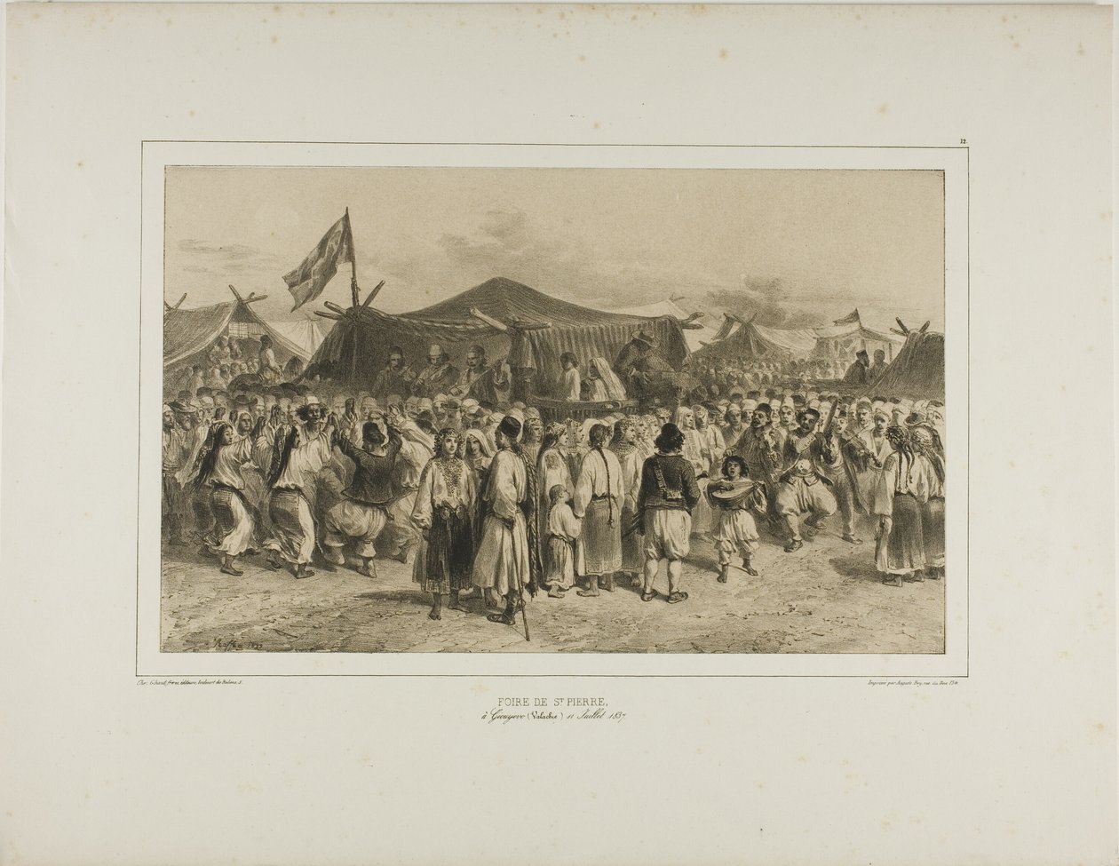 Pyhän Pierren messut, Giourjevo, Valakia, 11. heinäkuuta 1837. tekijältä Denis Auguste Marie Raffet