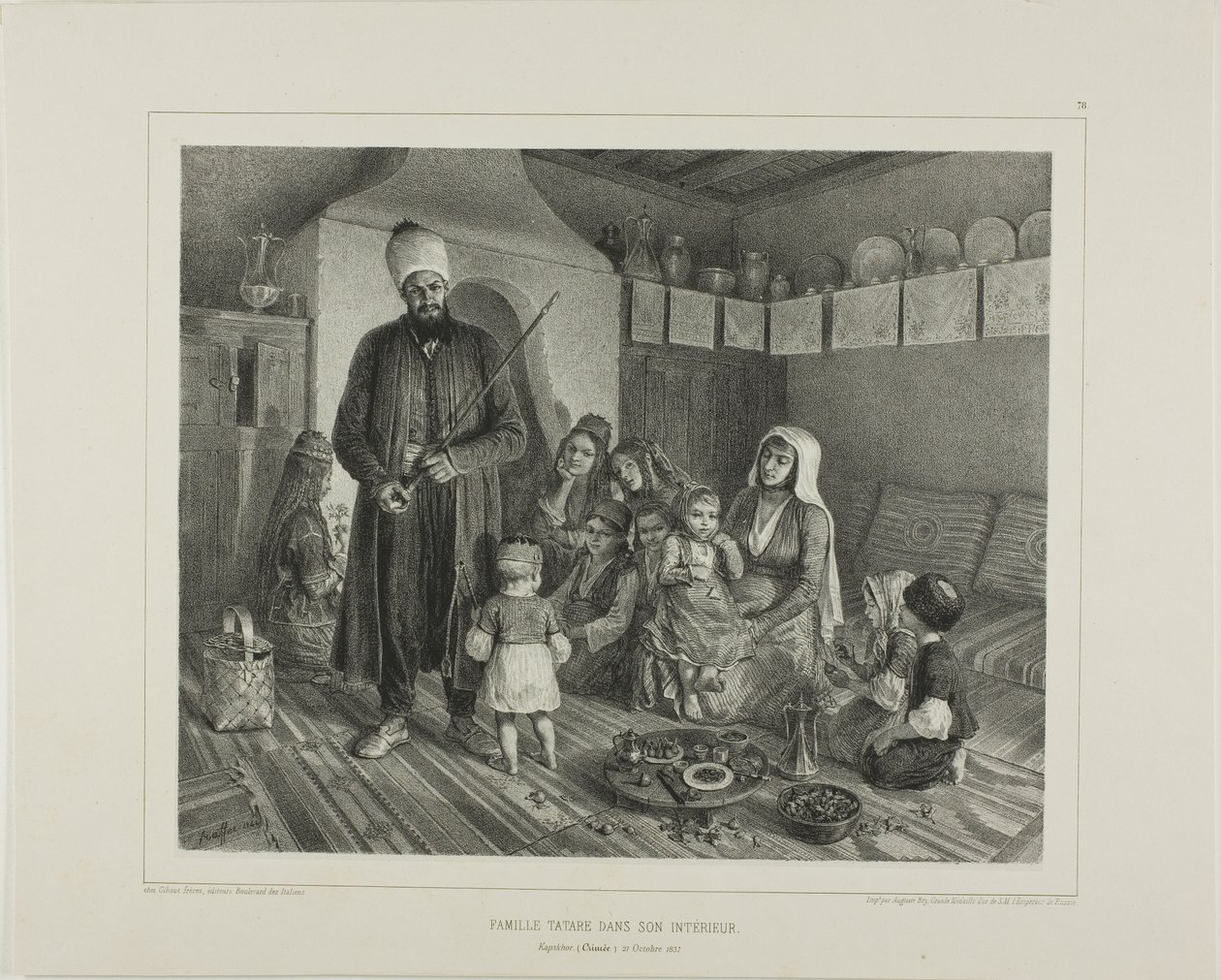 Tatariperhe kotonaan, Kapskhor, Krim, 21. lokakuuta 1837 tekijältä Denis Auguste Marie Raffet