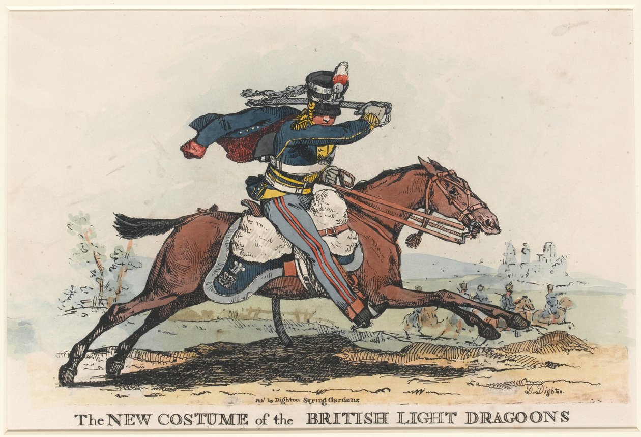 "The New Costume of the British Light Dragons" (etsaus) tekijältä Denis Dighton