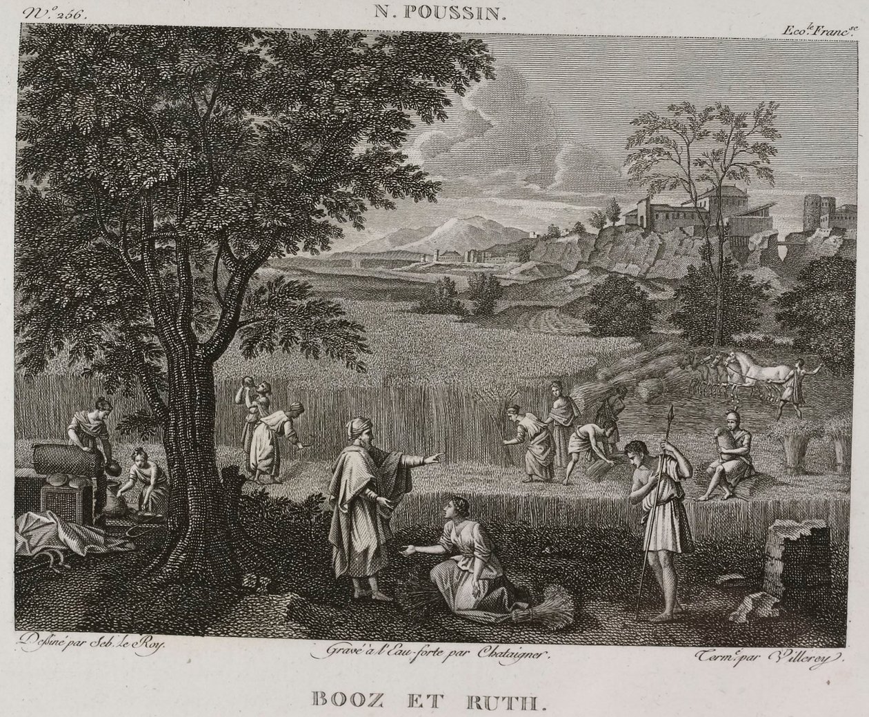 Denis-Sébastien Leroy, Antoine-Claude-François Villerey ja Chataigner - Booz ja Ruth, Nicolas Poussinin mukaan - 1802-1815. tekijältä Denis Sebastien Leroy