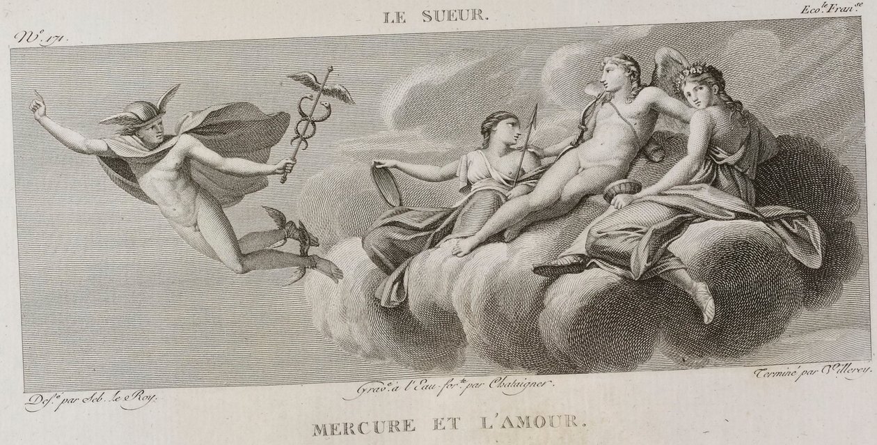 Denis-Sébastien Leroy, Antoine-Claude-François Villerey ja Chataigner - Merkurius ja rakkaus, Eustache Le Sueurin mukaan - 1802-1815 tekijältä Denis Sebastien Leroy
