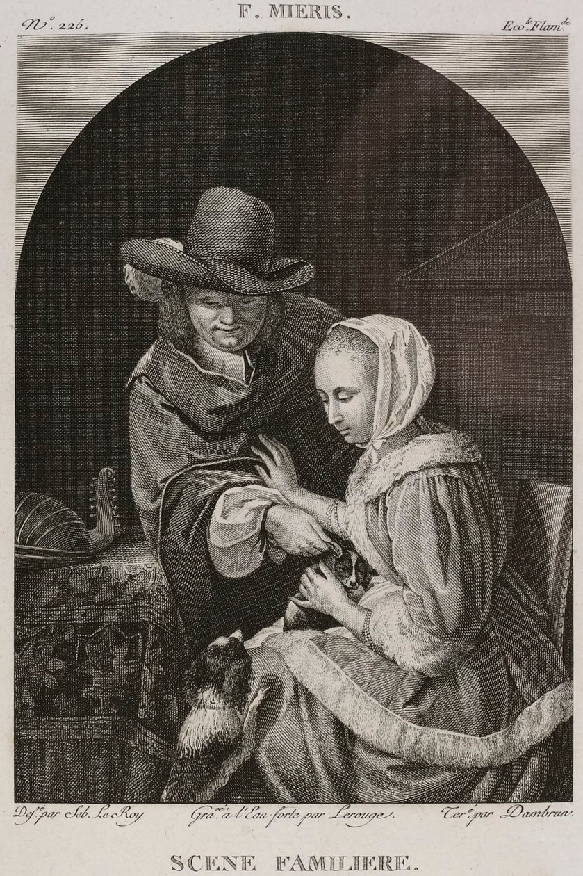 Denis-Sébastien Leroy, Lerouge ja Dambrun - tuttavallinen kohtaus, Frans van Mieris vanhemman mukaan - 1802-1815 tekijältä Denis Sebastien Leroy