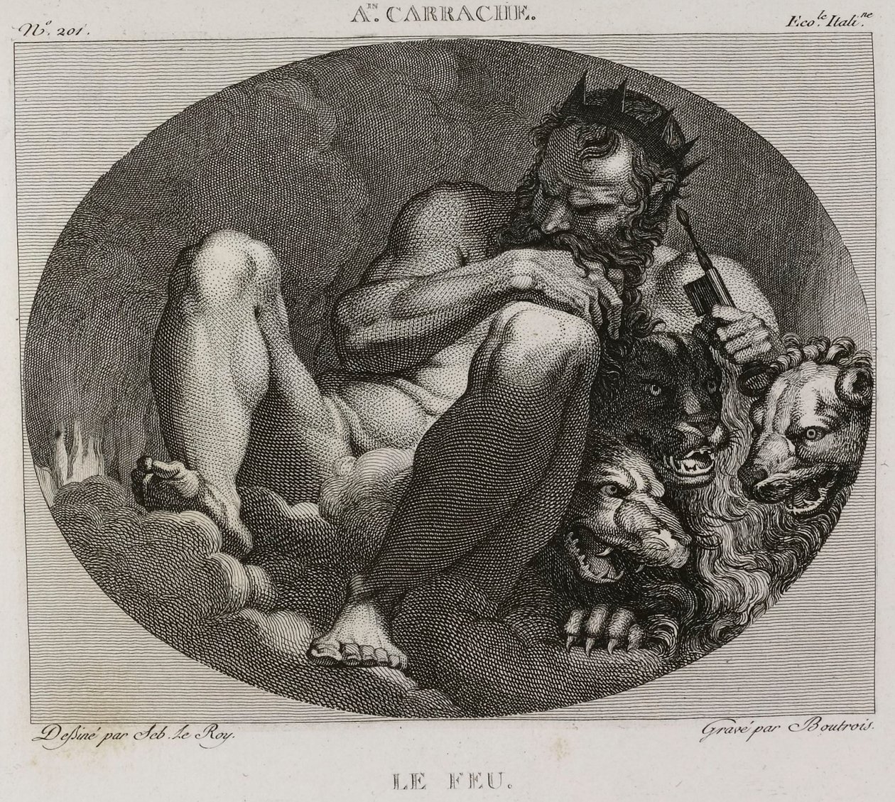 Denis-Sébastien Leroy et Boutrois - Tulipalo, Annibale Carrachen mukaan - 1802-1815 tekijältä Denis Sebastien Leroy