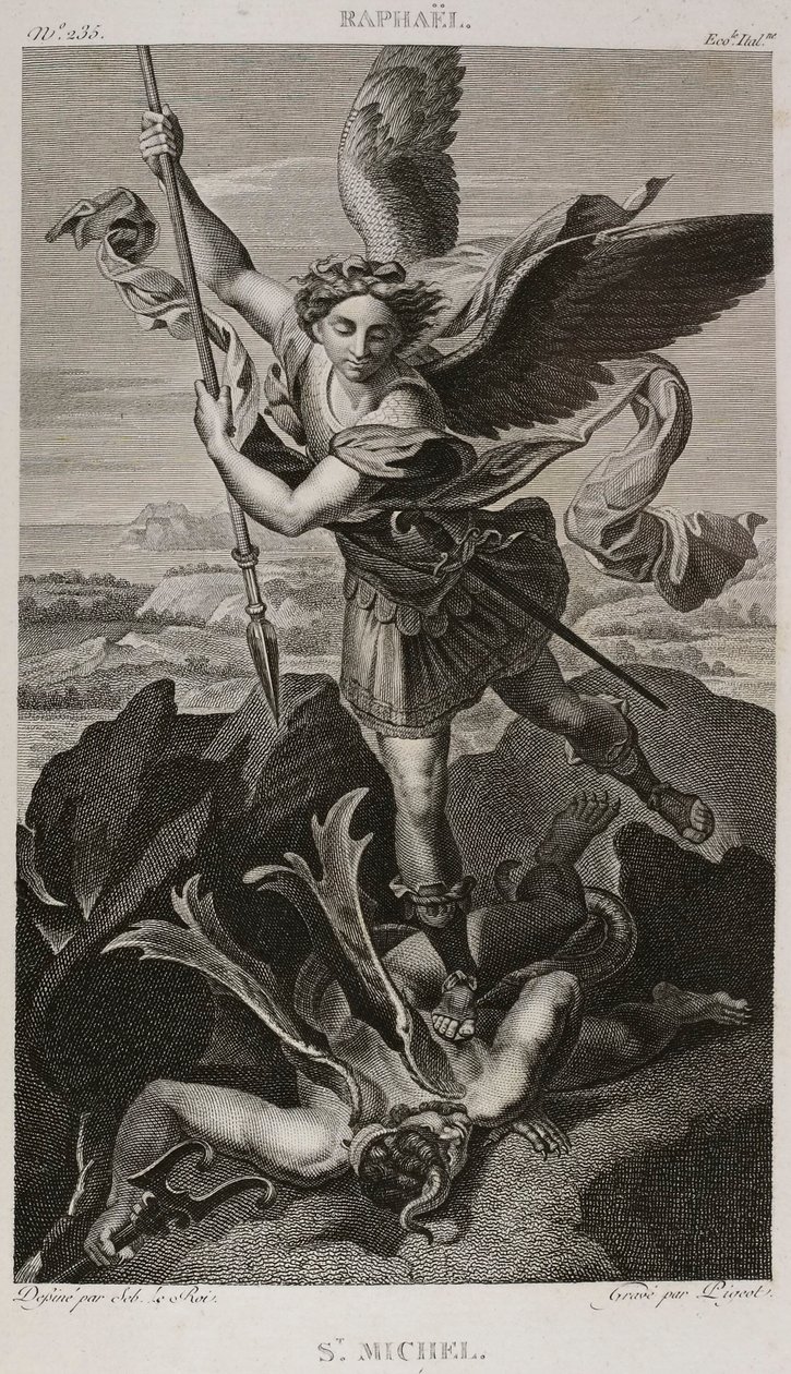 Denis-Sébastien Leroy et Pigeot - Saint Michel, Rafaelin mukaan - 1802-1815 tekijältä Denis Sebastien Leroy