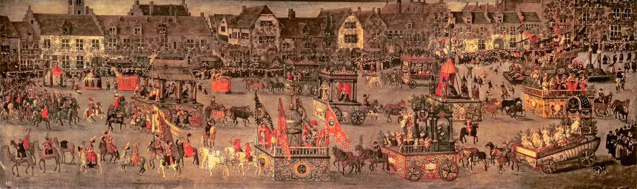 Arkkiherttuatar Isabellan (1556-1633) voitto Brysselin Ommeganckissa sunnuntaina 31. toukokuuta 1615 (katso lisätietoja numerosta 75629) tekijältä Denys van Alsloot