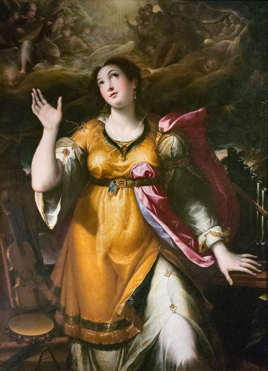 Pyhä Cecilia, noin 1580 (öljy kankaalle) tekijältä Denys Calvaert or Calvart