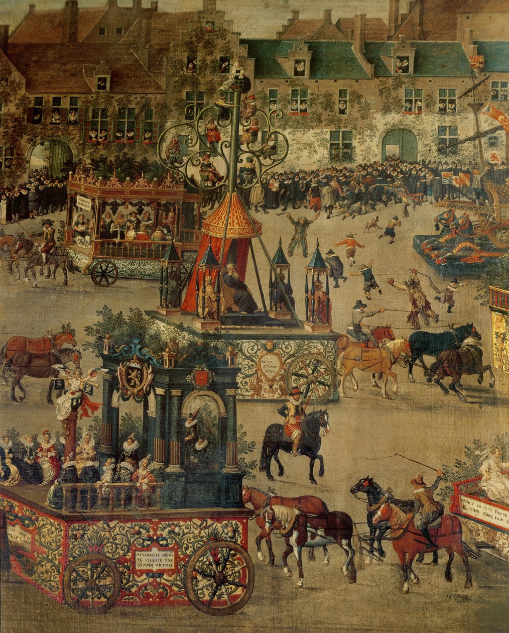 Ommeganck Brysselissä 31. toukokuuta 1615: yksityiskohta Espanjalaisen Isabellan voitosta tekijältä Denys van Alsloot