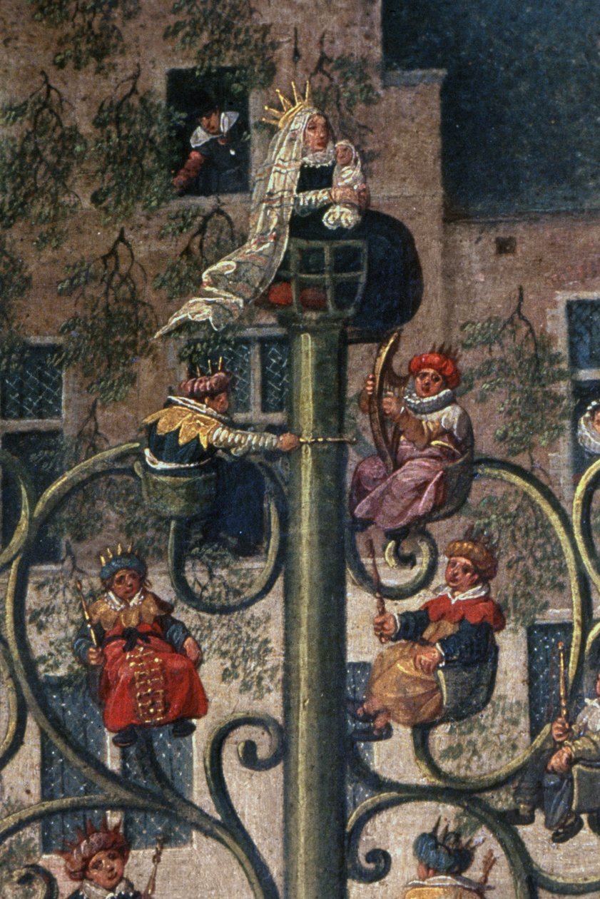 Arkkiherttuatar Isabellan voitto Brysselin Ommeganckissa sunnuntaina 31. toukokuuta 1615, yksityiskohta Jessen varren autosta, 1615 (75629:n yksityiskohta) tekijältä Denys van Alsloot