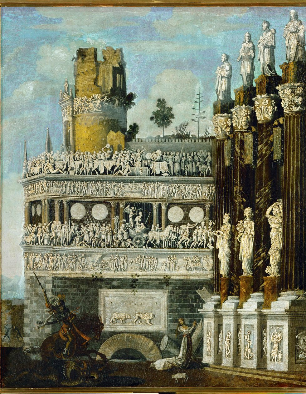 "Kuvitteellinen arkkitehtuuri" (öljy kankaalle) tekijältä Desiderio Monsu