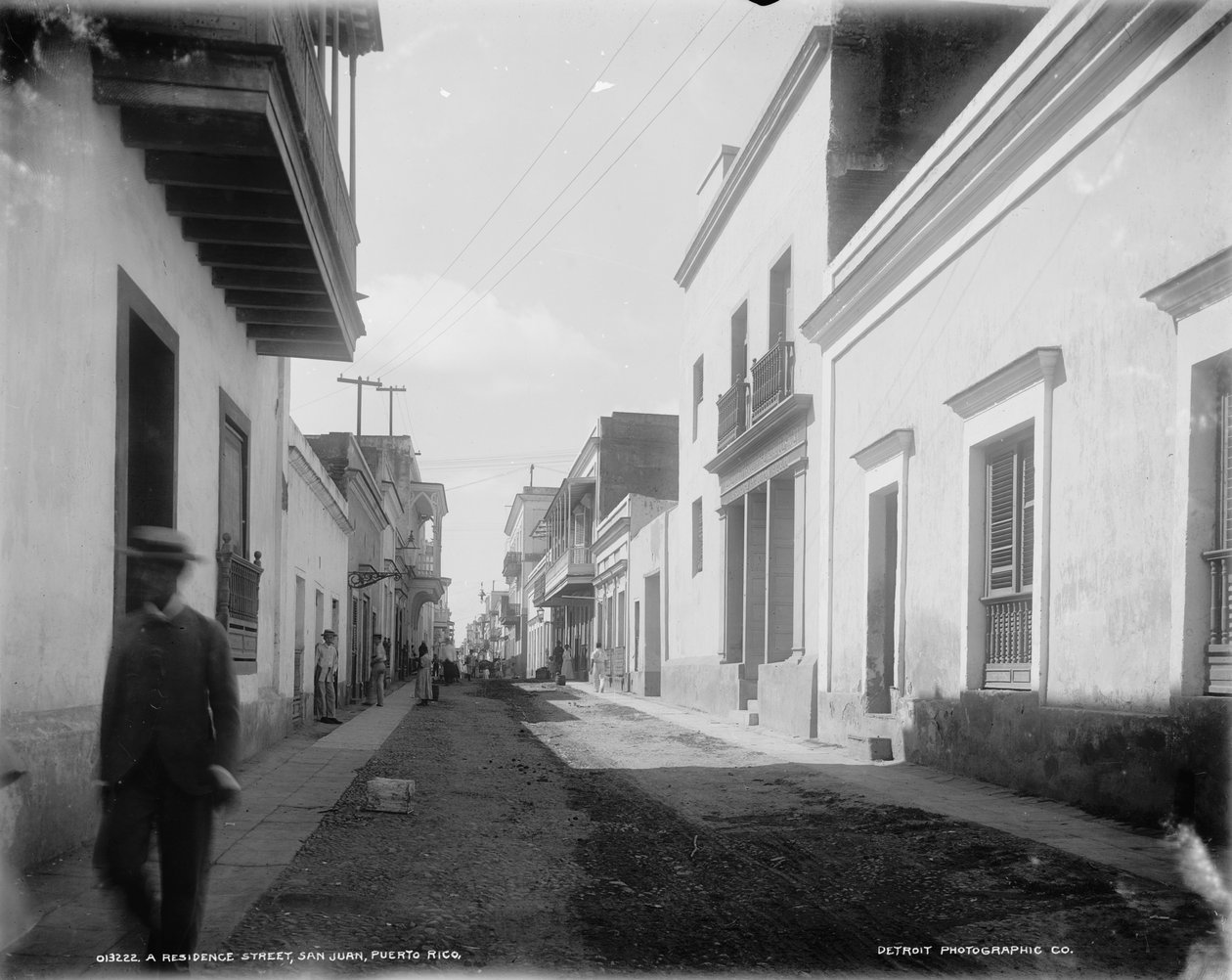 Asuinkatu, San Juan, Puerto Rico, noin 1900 tekijältä Detroit Publishing Co.