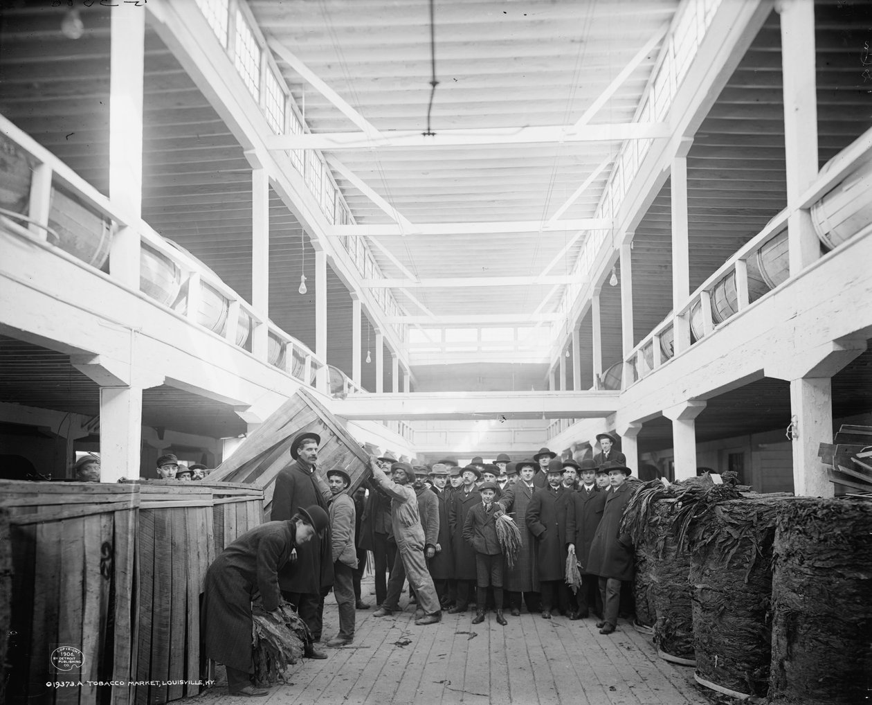 Tupakkamarkkinat, Louisville, Kentucky, 1906 tekijältä Detroit Publishing Co.