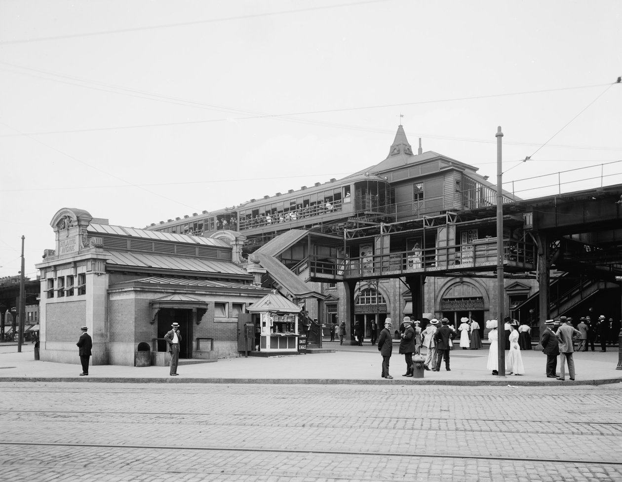 Atlantic Avenue, metron sisäänkäynti, Brooklyn, N.Y., n. 1910-20 tekijältä Detroit Publishing Co.