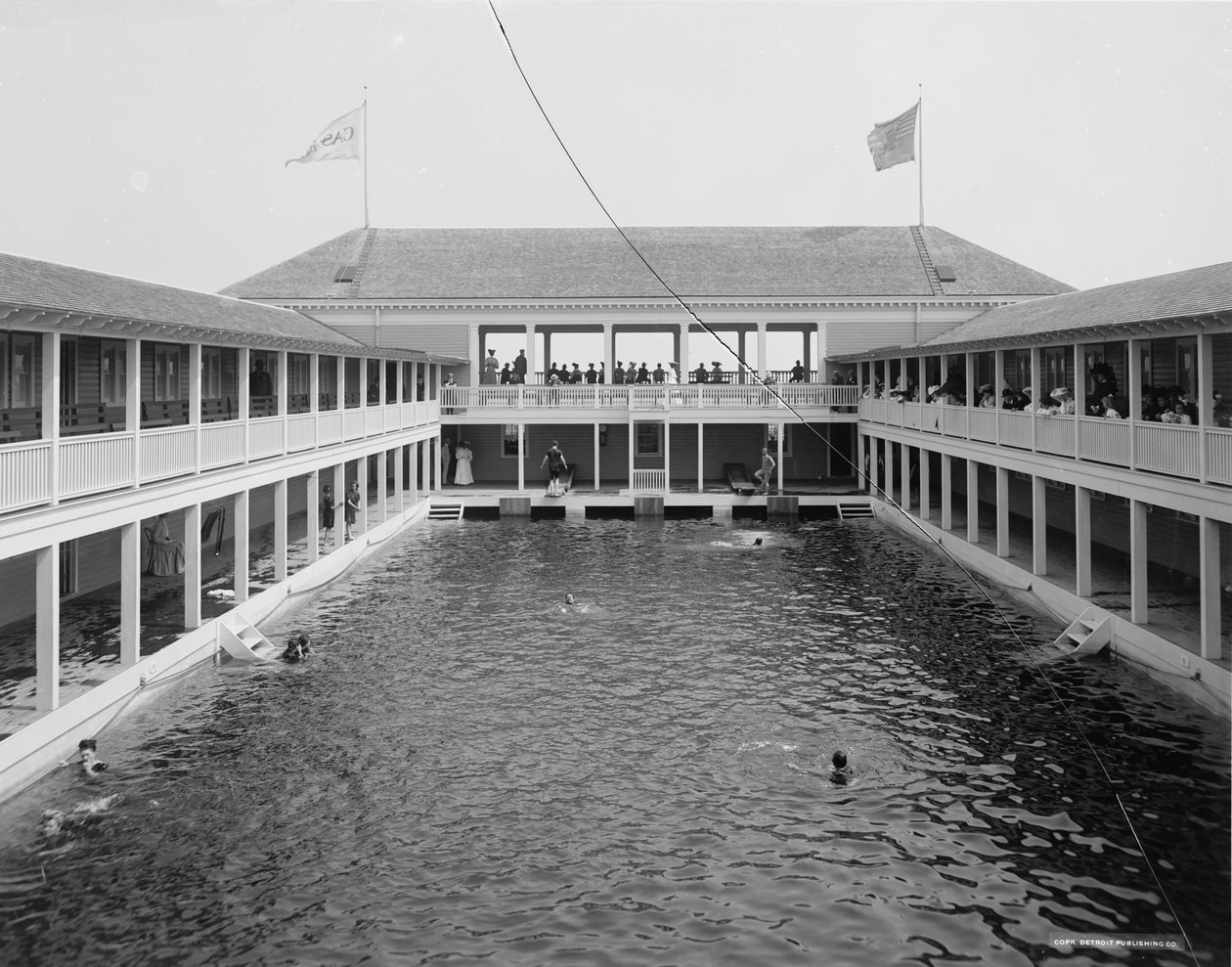 Uima-allas kasinolla, Palm Beach, Florida, n.1905. tekijältä Detroit Publishing Co.