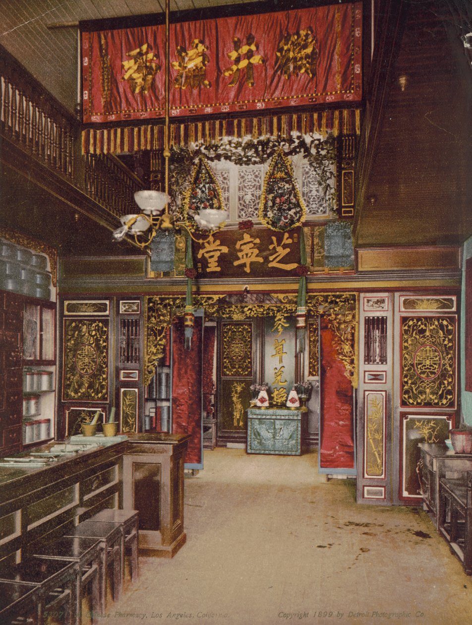 Kiinalainen apteekki, Los Angeles, Kalifornia, 1899 tekijältä Detroit Photographic Co.