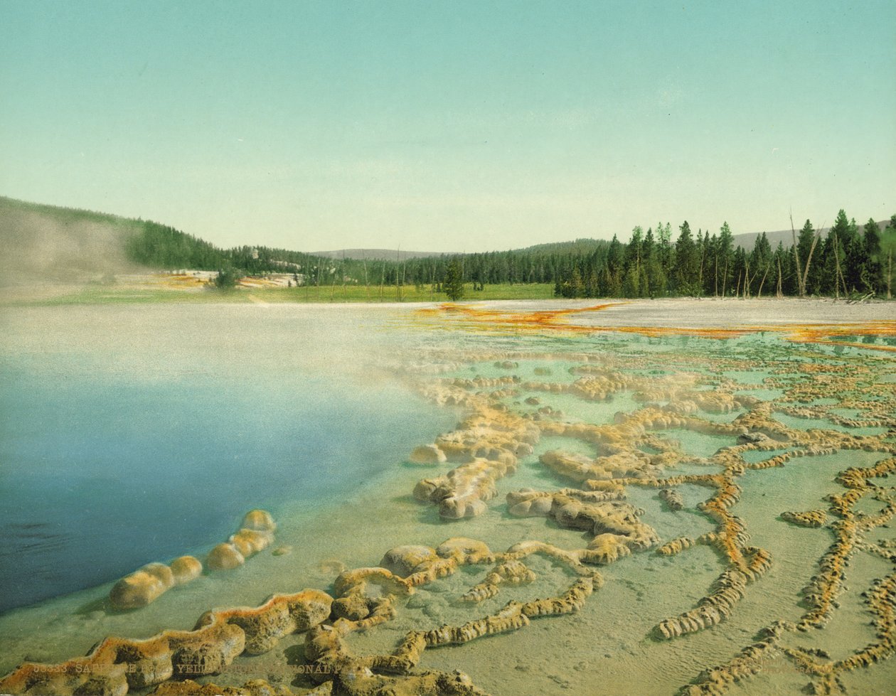 Sapphire Pool, Yellowstonen kansallispuisto, n. 1902 (photochrom) tekijältä Detroit Photographic Co.