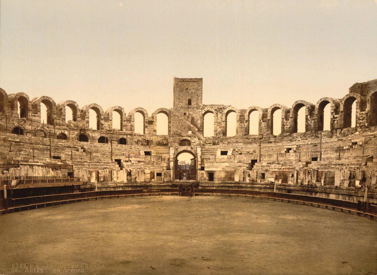 Arena, Arles, Ranska, Photochrome Print, noin 1900 tekijältä Detroit Publishing Co.