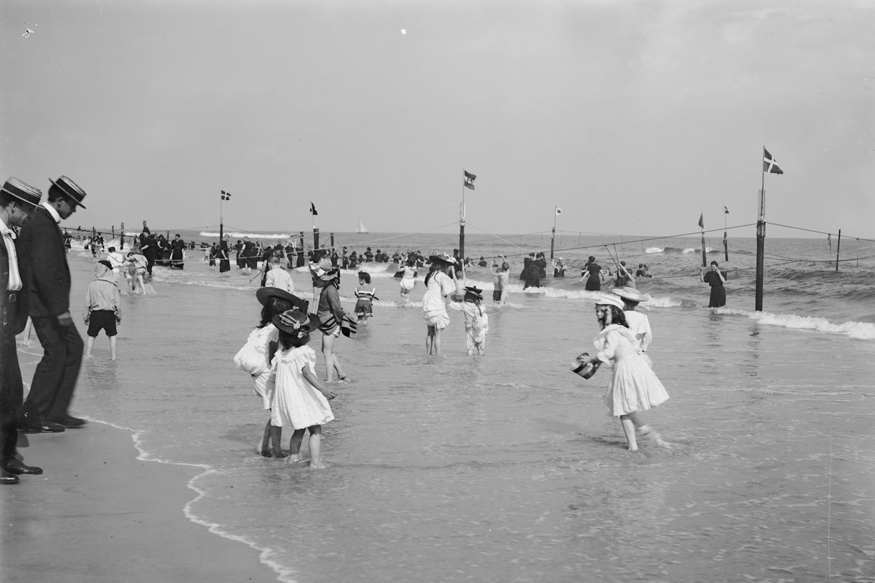 Beach Scene, Rockaway, New York City, USA, n. 1905 tekijältä Detroit Publishing Co.