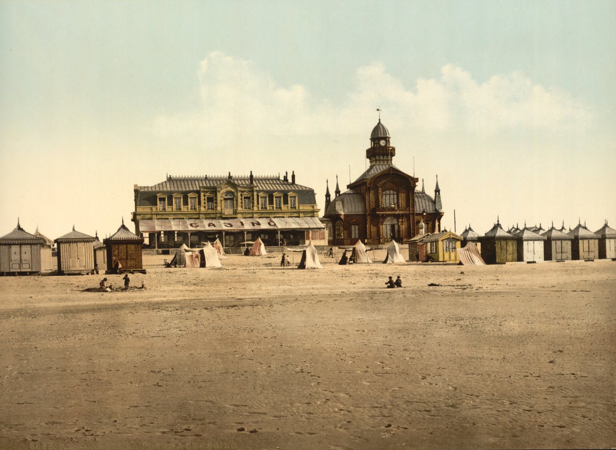 Beach and Casino, Calais, Ranska, noin 1900 tekijältä Detroit Publishing Co.