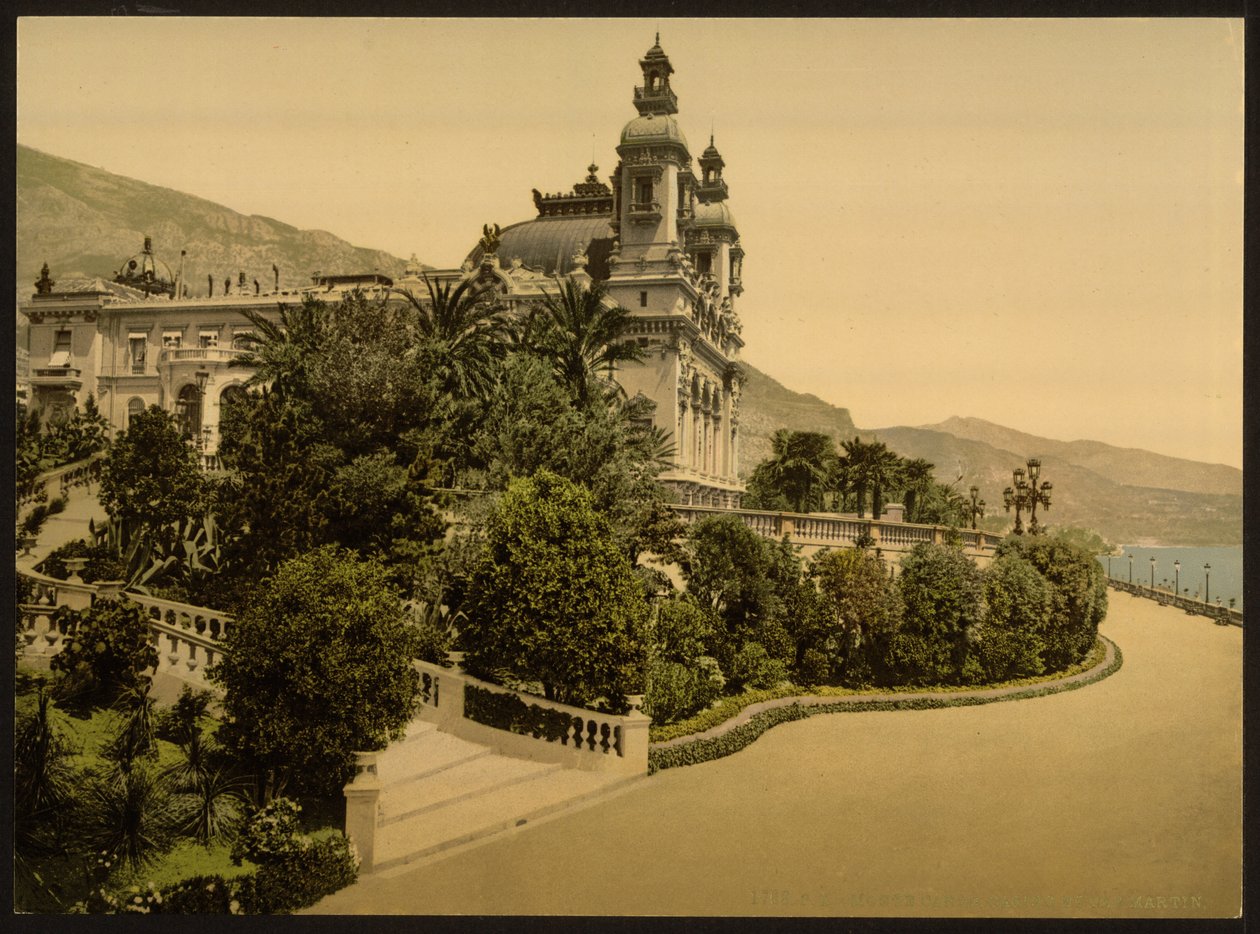 Kasinon sisäänkäynti, Monte Carlo, Riviera, Monaco tekijältä Detroit Publishing Co.