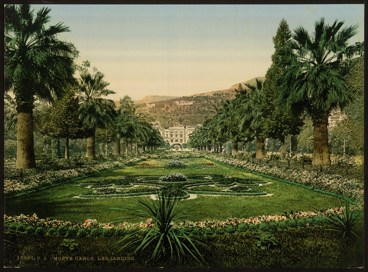 Kasinon sisäänkäynti, puutarhat, Monte Carlo, Riviera, Monaco tekijältä Detroit Publishing Co.