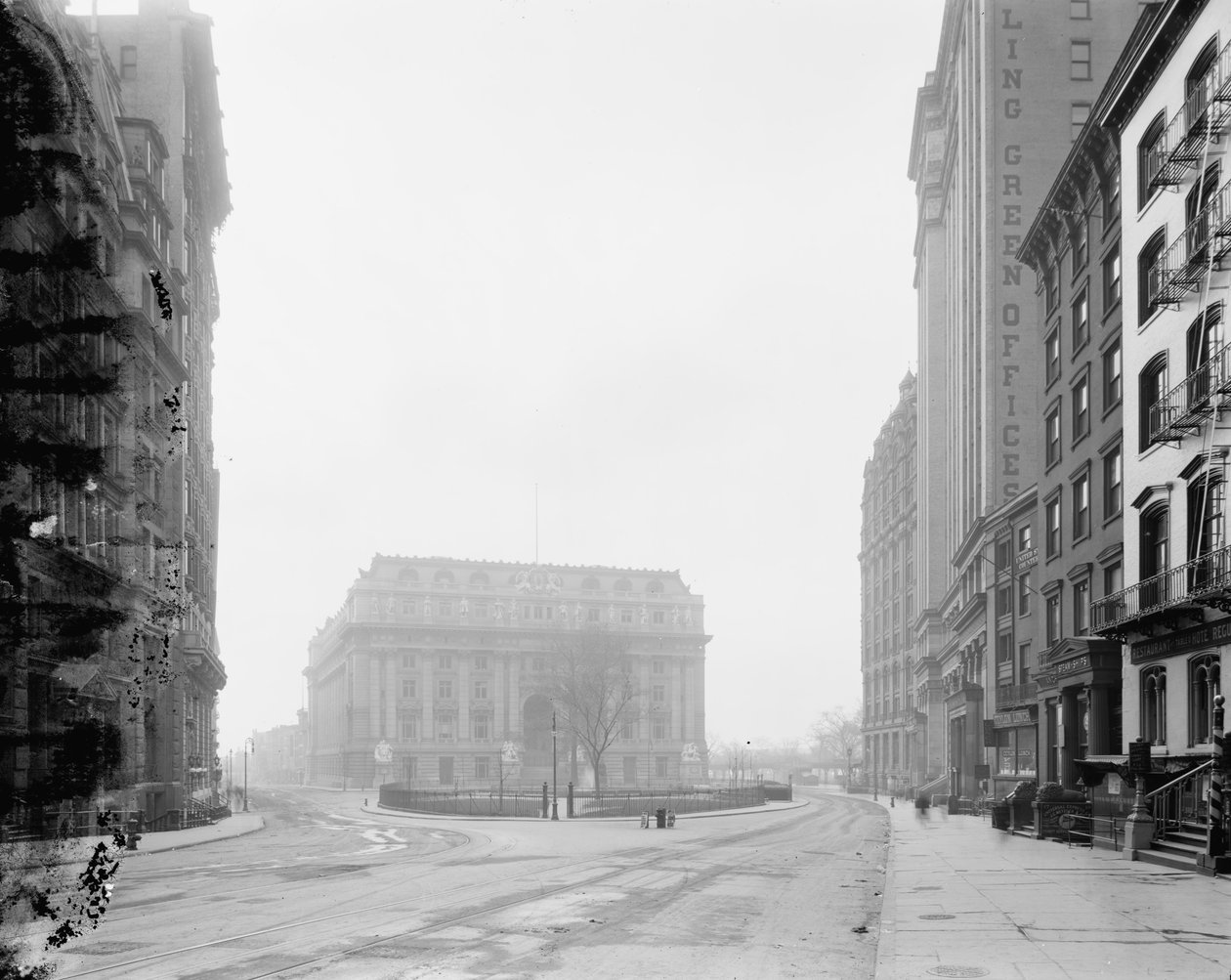 Custom House ja Bowling Green, New York, N.Y., n. 1907–1910 tekijältä Detroit Publishing Co.