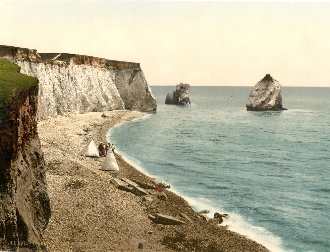 Freshwater Bay Arch and Stag Rocks, Isle of Wight, Englanti, noin 1900 tekijältä Detroit Publishing Co.