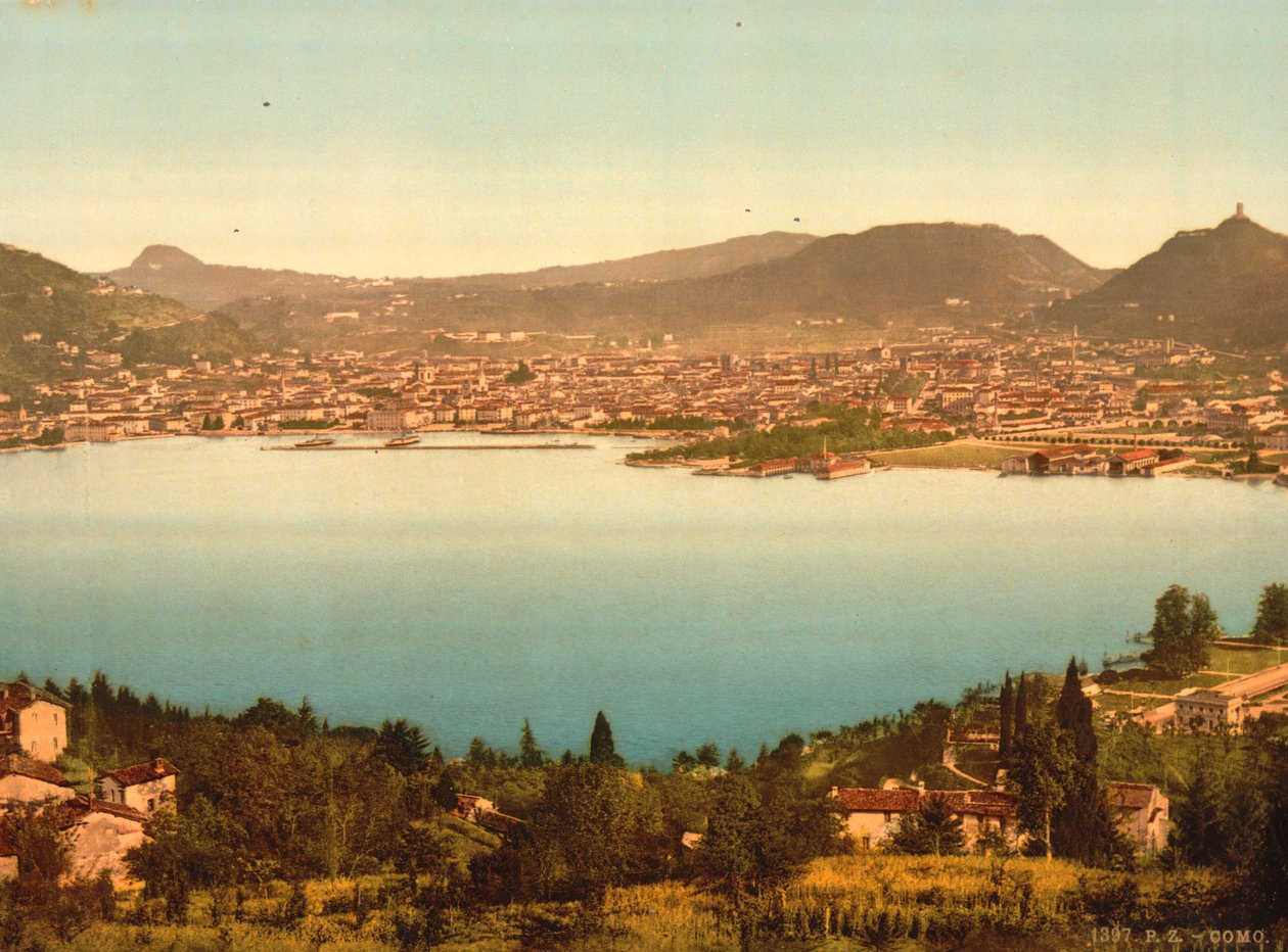 Yleisnäkymä, Como, Comojärvi, Italia, n. 1900 tekijältä Detroit Publishing Co.