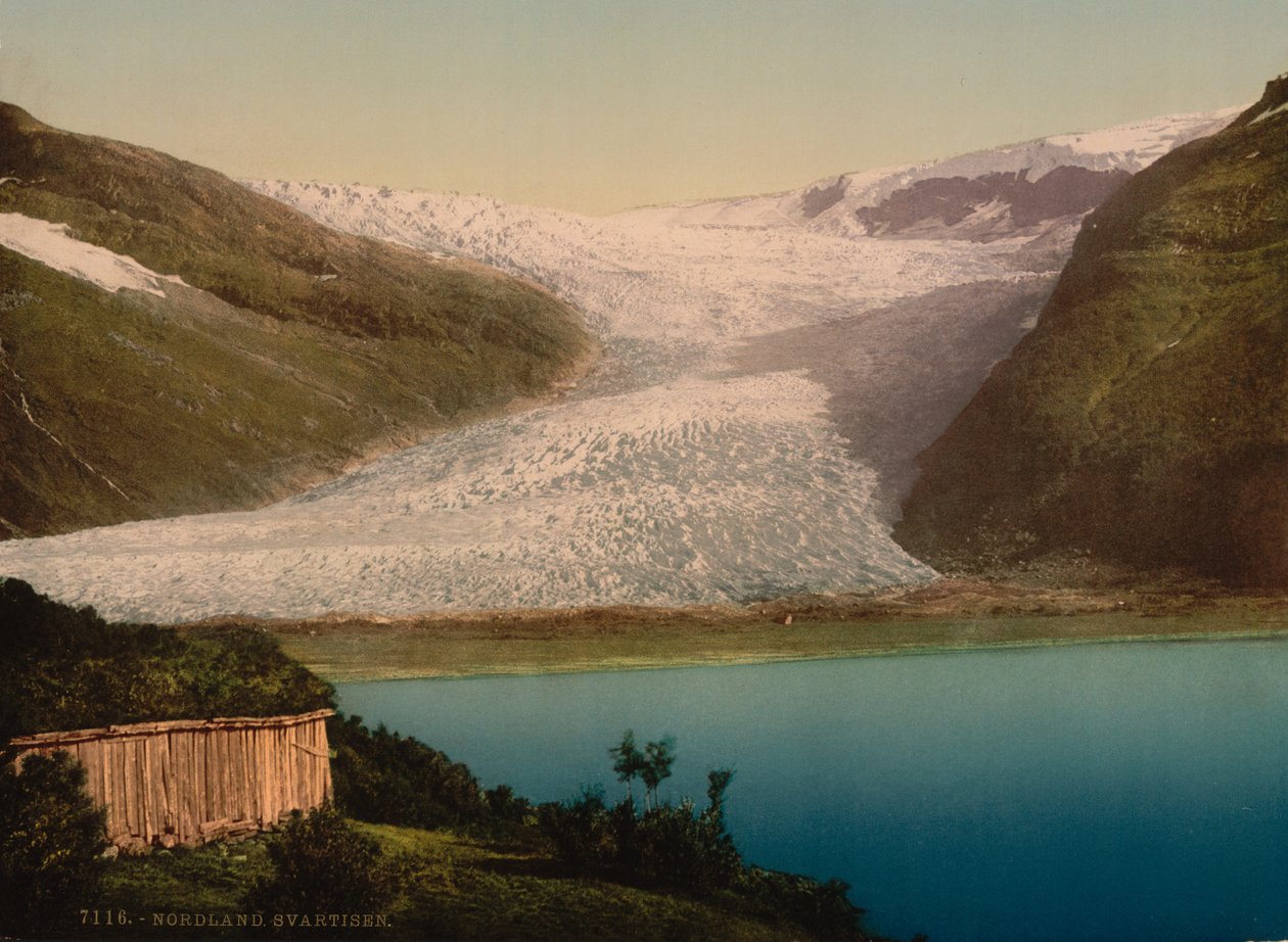 Glacier, Svartisen, Norja, Photochrome Print, n.1900 tekijältä Detroit Publishing Co.