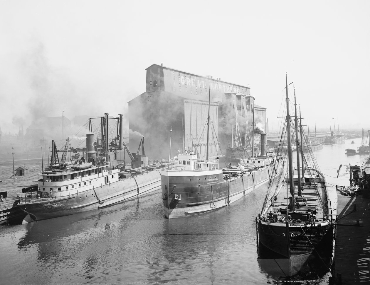 Great Northern Elevator ja merenkulku, Buffalo, New York tekijältä Detroit Publishing Co.