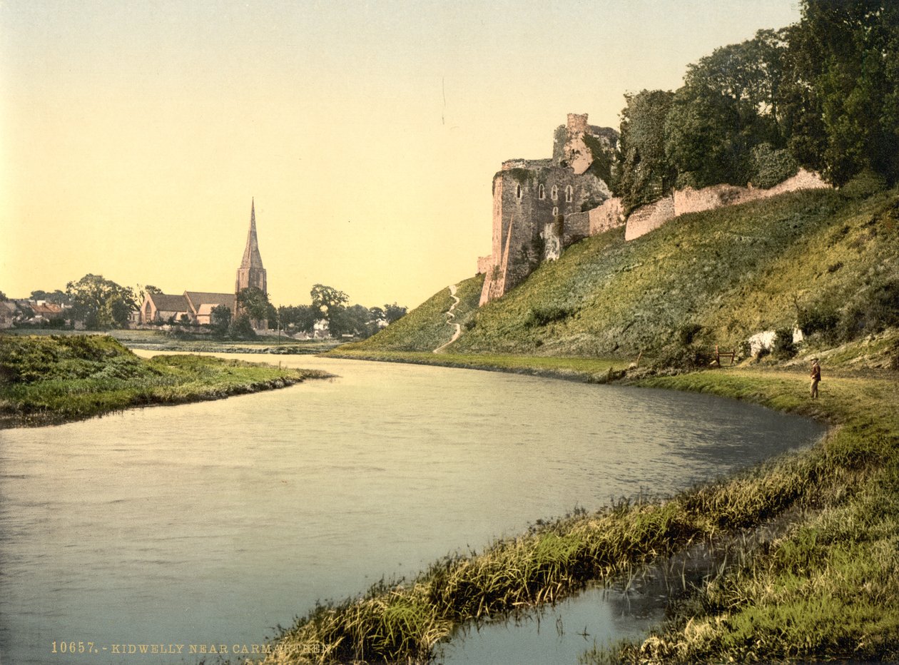 Kidwelly, Carmarthen, Wales, n.1890-1900 (valokuvakromipaino). tekijältä Detroit Publishing Co.