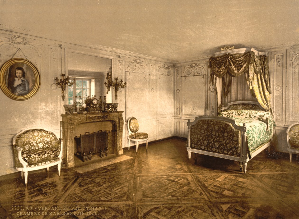 Petit Trianon, Versailles, Marie Antoinetten kammio, n. 1890-1900 tekijältä Detroit Publishing Co.