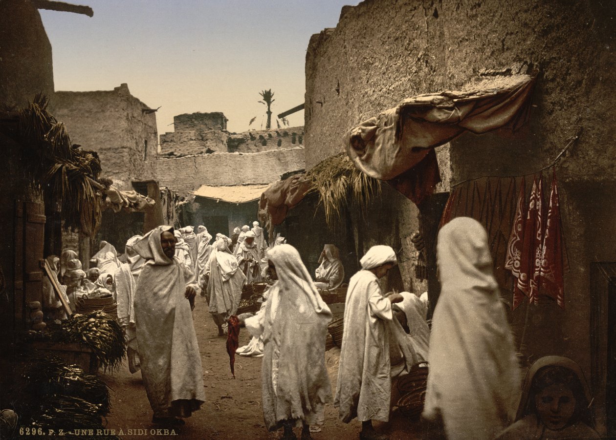 Algerian katu Sidi Okbassa, n. 1899 (valokuva) tekijältä Detroit Publishing Co.
