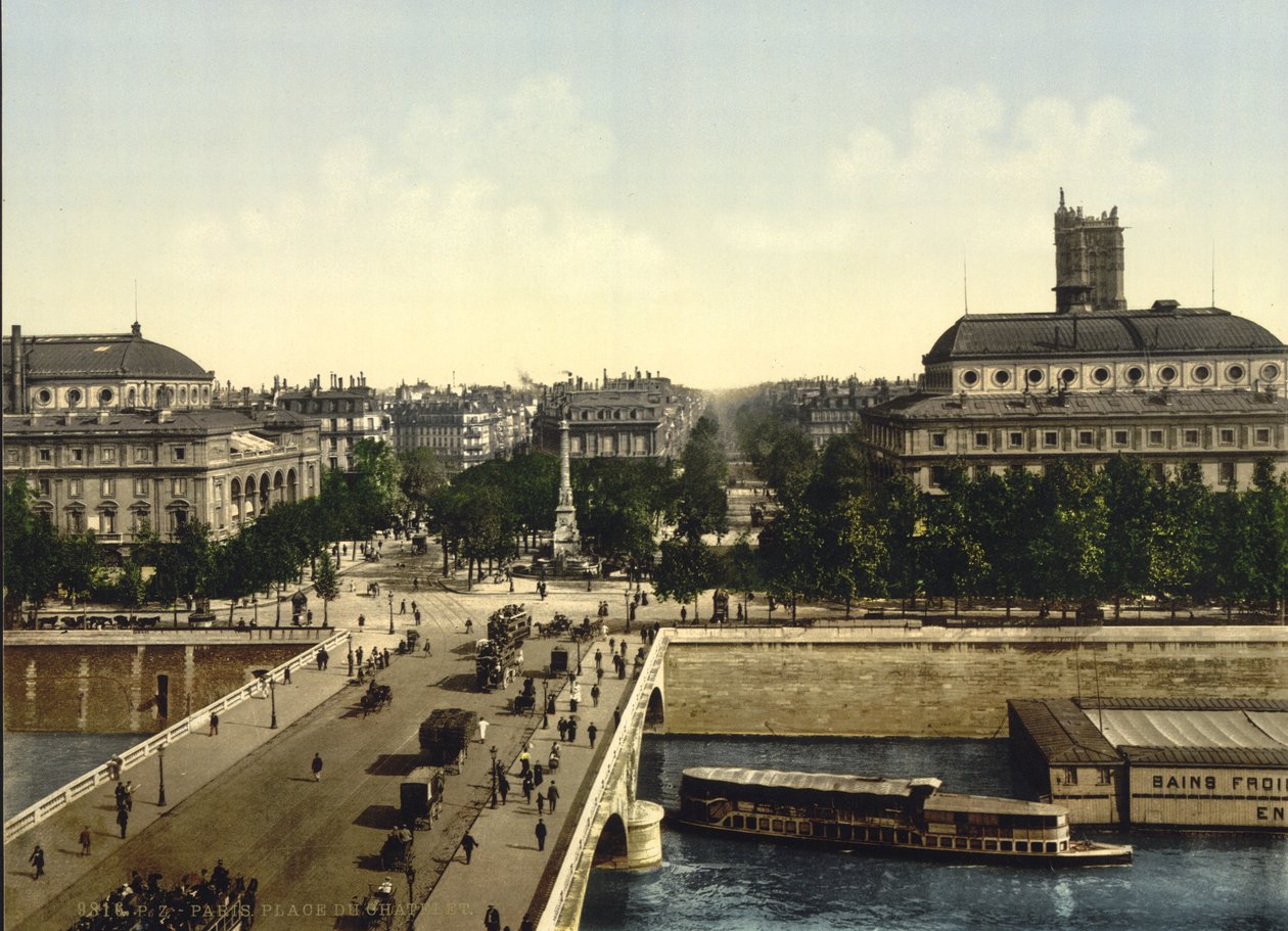 Place du Chatelet, Pariisi, n. 1890-1900 (valokuva) tekijältä Detroit Publishing Co.