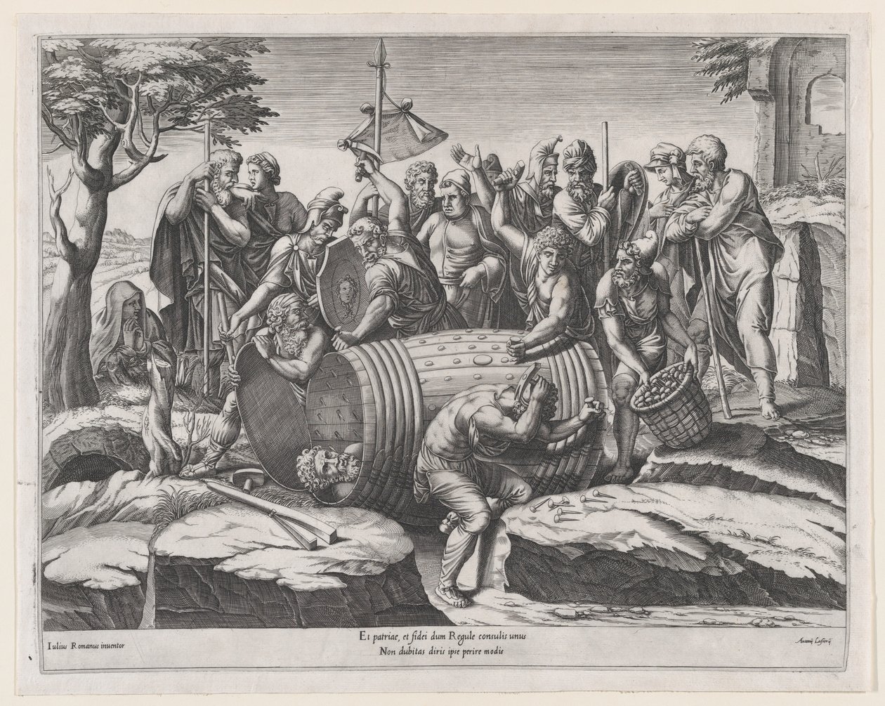 Roomalaisen loiston peili: Marcus Atilius Regulus tynnyrissä, 1500-luvun loppu tekijältä Diana Mantuana