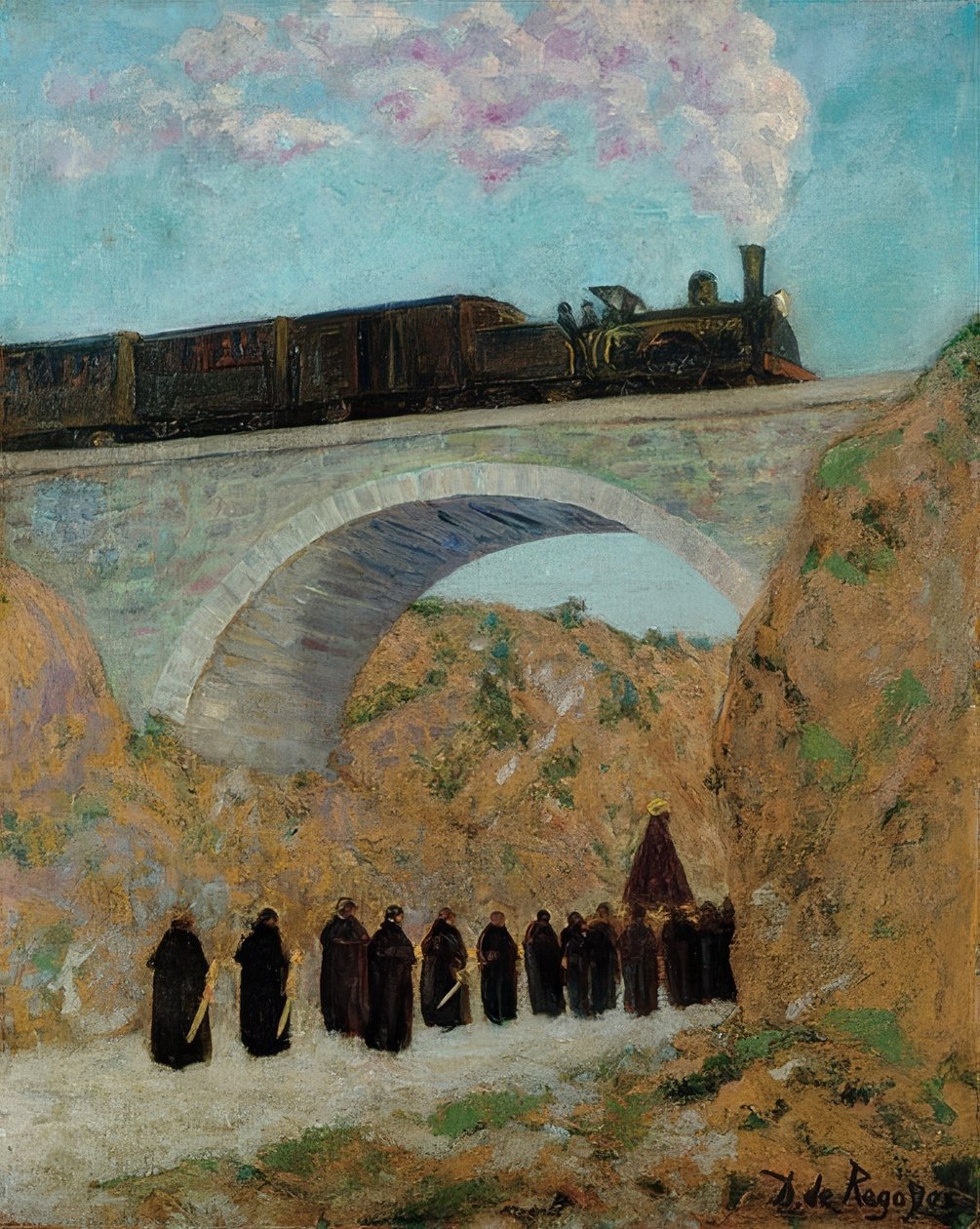 Pitkäperjantai Kastiliassa (Vendredi Saint en Castille). 1904 tekijältä Diario or Dario de Regoyos y Valdes