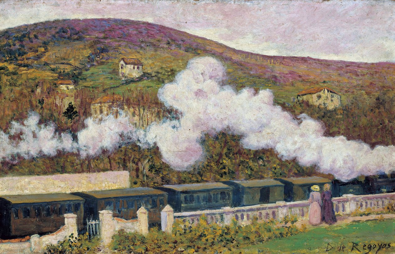 Junan ohitus - Regoyos y Valdes, Dario de (1857-1913) - 1902 - Öljy puulle - 35x55 - Museo Carmen Thyssen, Málaga tekijältä Diario or Dario de Regoyos y Valdes