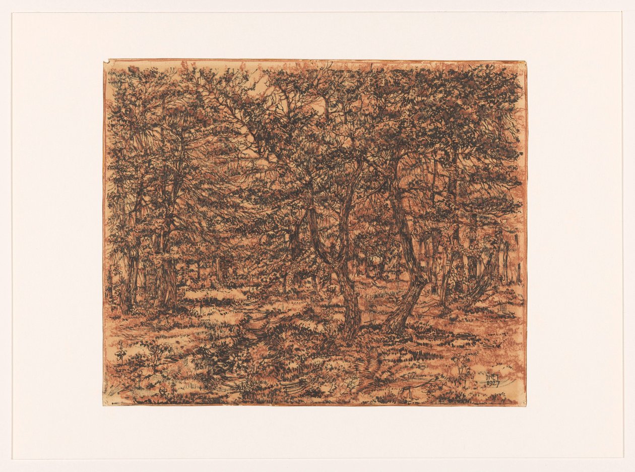 metsäinen maisema tekijältä Dick Ket (signed by artist)