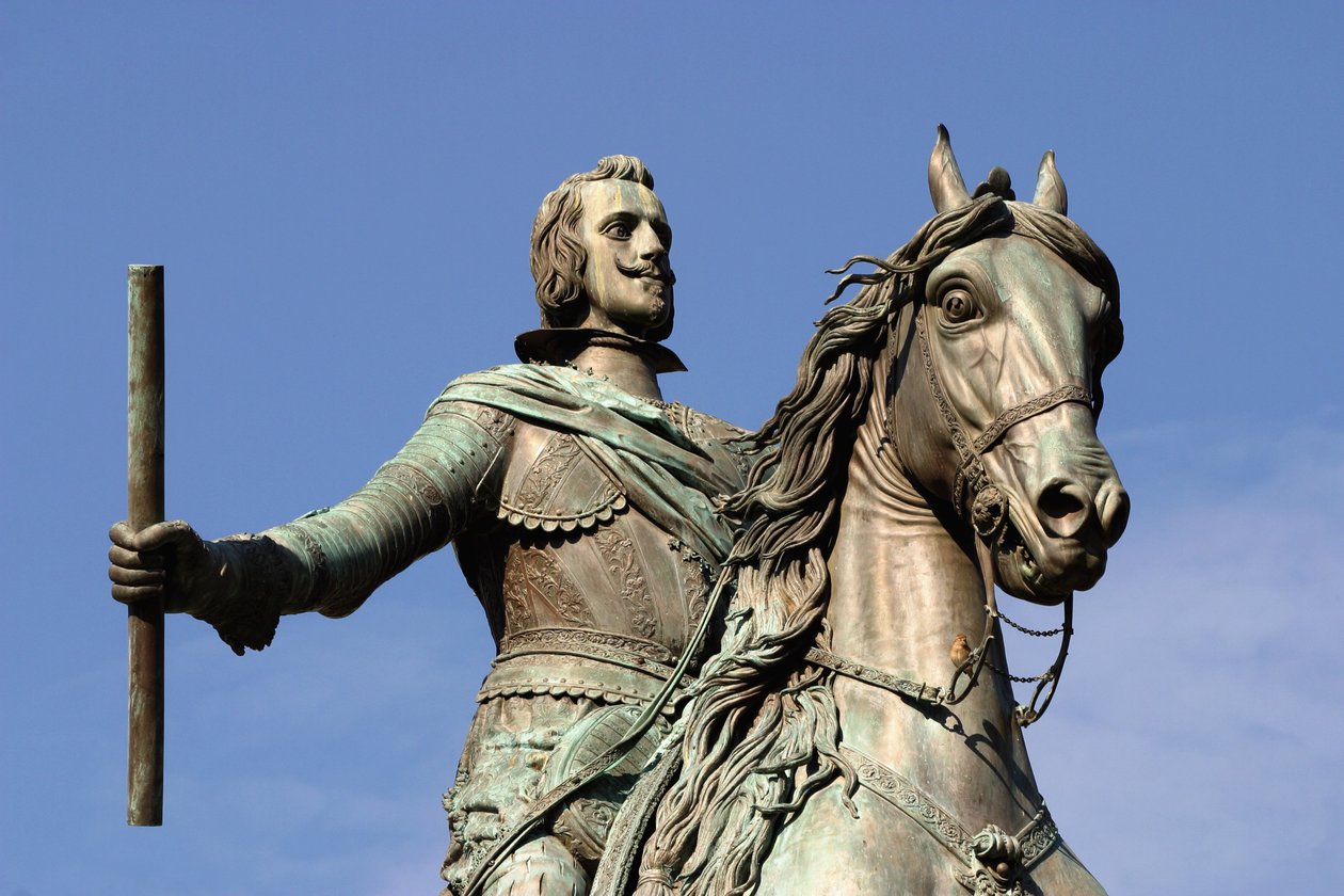 Espanjan kuninkaan Filip IV:n (1605-65) ratsastuspatsas, Taccan pronssiksi valettu (pronssi) (katso myös 195602, 53906 ja 79531) tekijältä Diego Velázquez