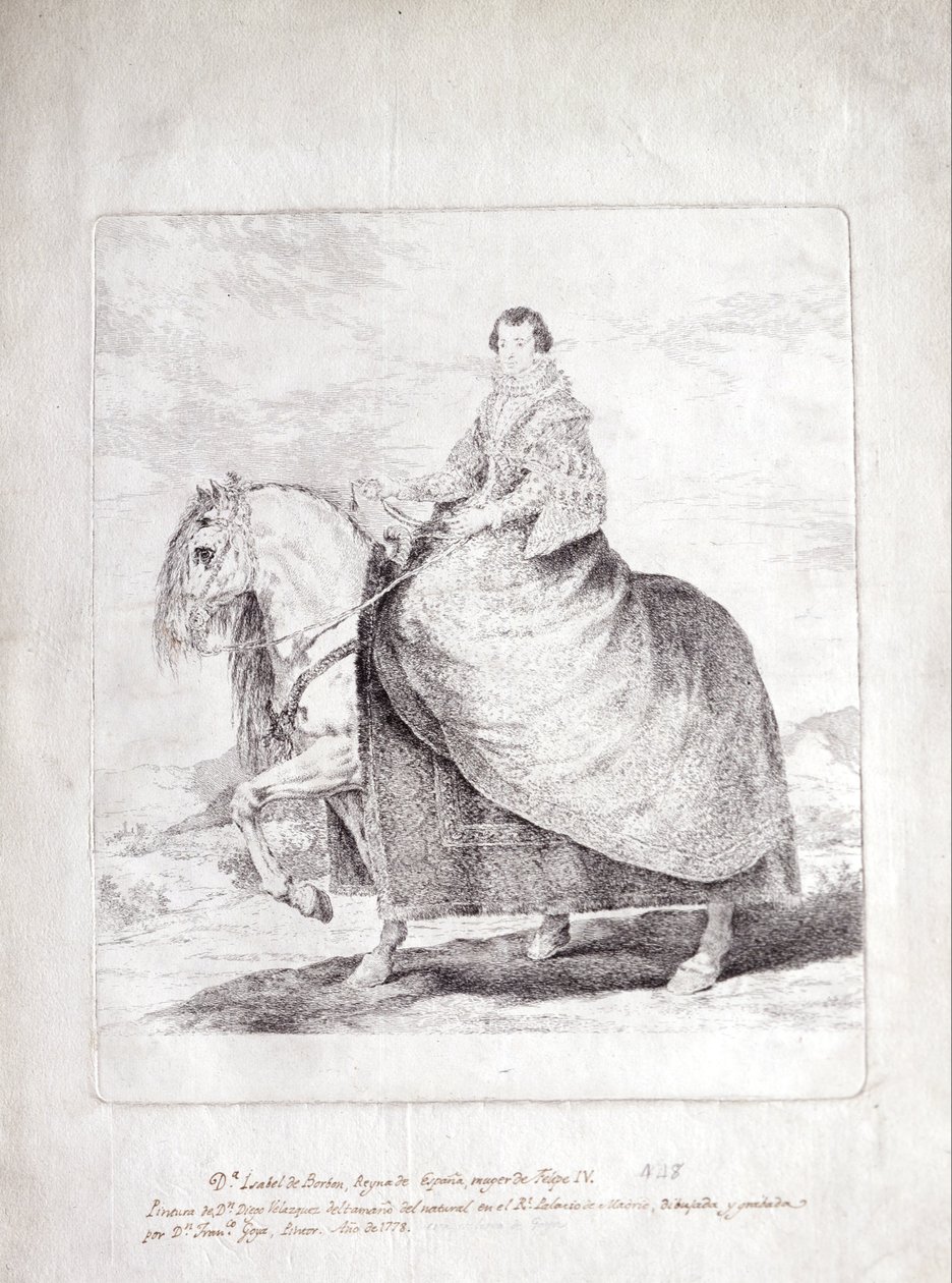 Isabel de Borbon, Espanjan kuningatar, hevosella tekijältä Diego Velázquez