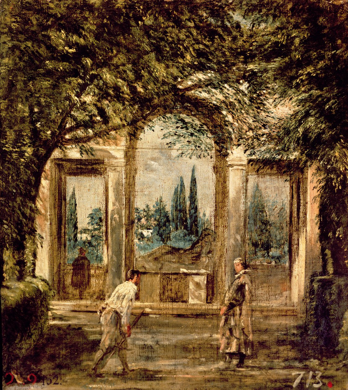 Villa Medicin puutarha Roomassa, n. 1650-51 tekijältä Diego Velázquez