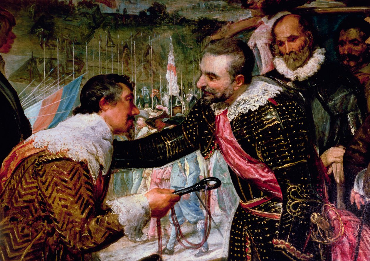 Bredan antautuminen (1625), yksityiskohta Justin de Nassausta luovuttamassa avaimet Ambroise Spinolalle (1569-1630) 5. kesäkuuta 1625, noin 1635 (yksityiskohta 30730) tekijältä Diego Velázquez