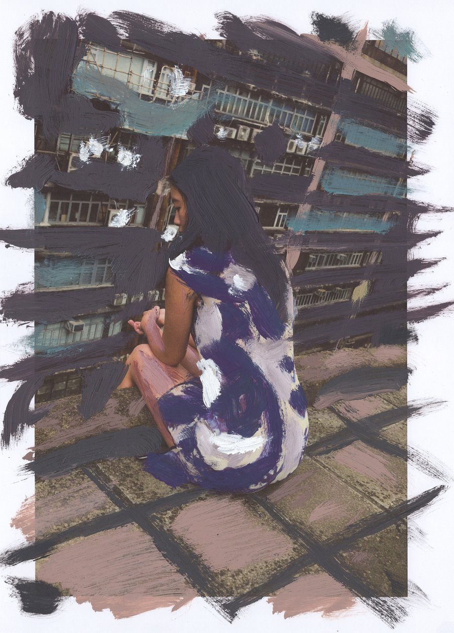 Carmen Hongkongissa 04, 2019 (akryylimaali painetulle valokuvalle) tekijältä Diego Beyro