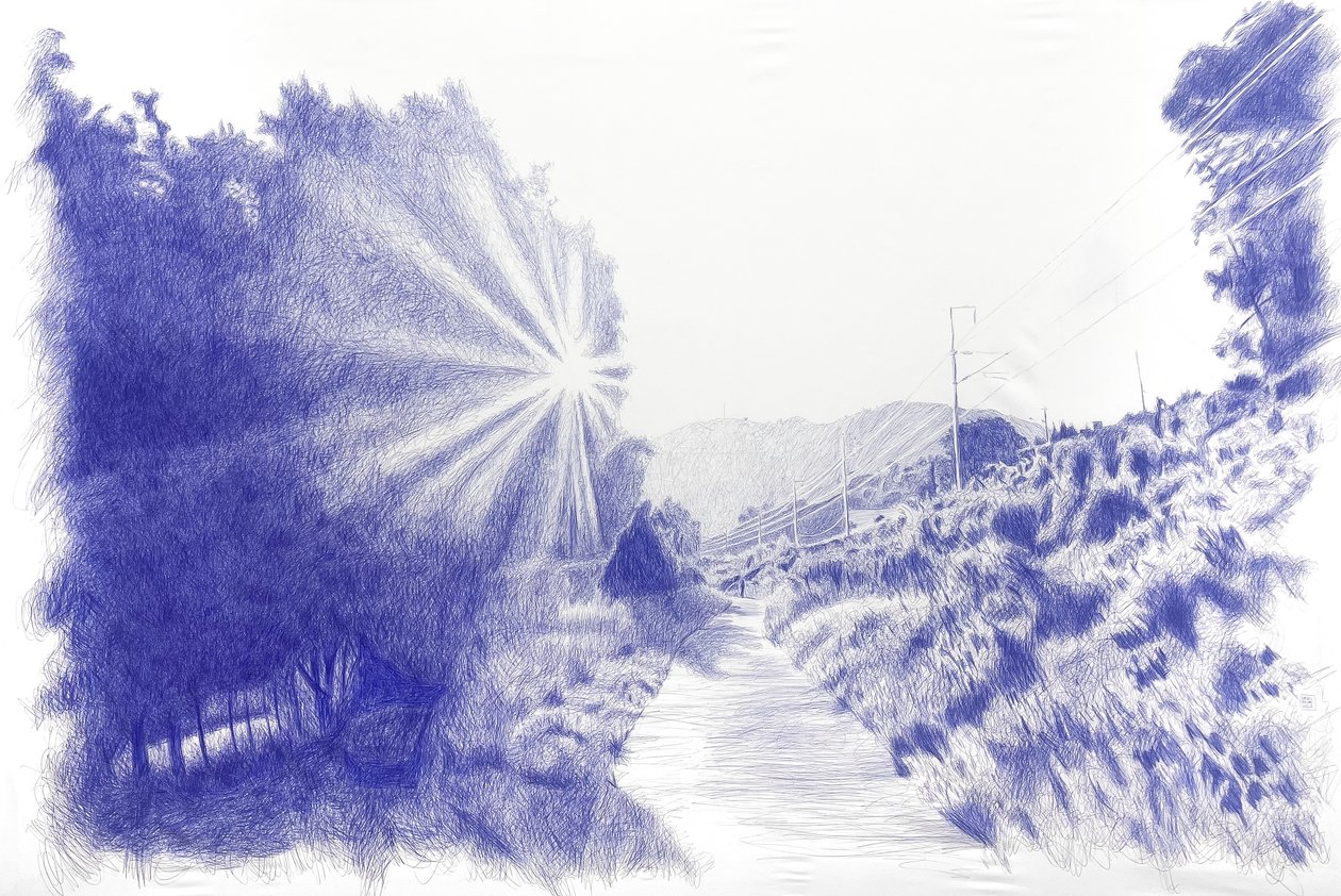 Contraluz 1, 2023 (muste kankaalle) tekijältä Diego Beyro